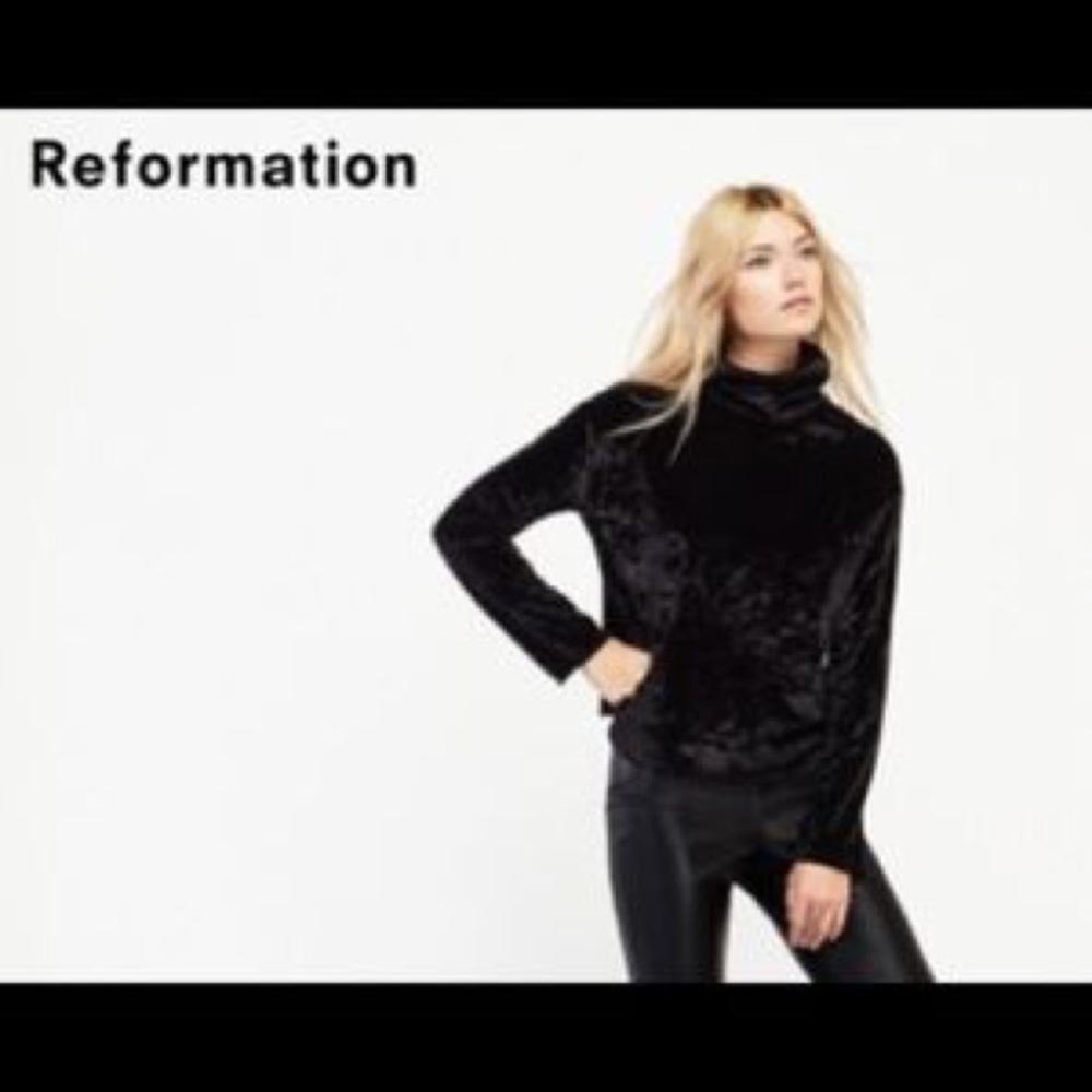 Reformation Crushed Velvet Turtleneck